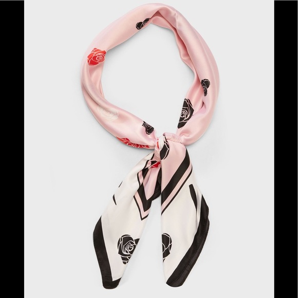 ALDO Floral and Heart Printed Scarf- Pink - Picture 3 of 10